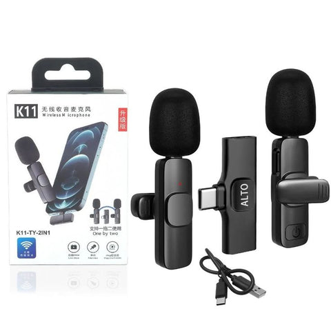 Wireless Single/Double Microphone For Interview, Vlogging , Podcast